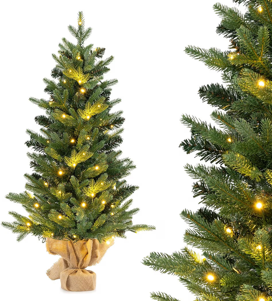 HAPPYGRILL 3FT Small Pre-Lit Christmas Tree, Mini Tabletop Xmas Tree with 363 Branch Tips, 50 LED... | Amazon (US)