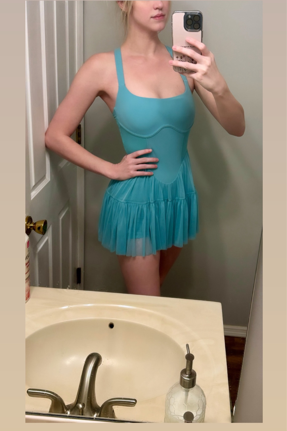How gorgeous is this turquoise corset pirouette dress from Popflex Active?! The color is so vibrant and gorgeous in person! This dress even has pockets on the shorts under the skirt for your phone or your wallet!

I sized down to an XS in this dress. 

#LTKfindsunder100 #LTKfitness