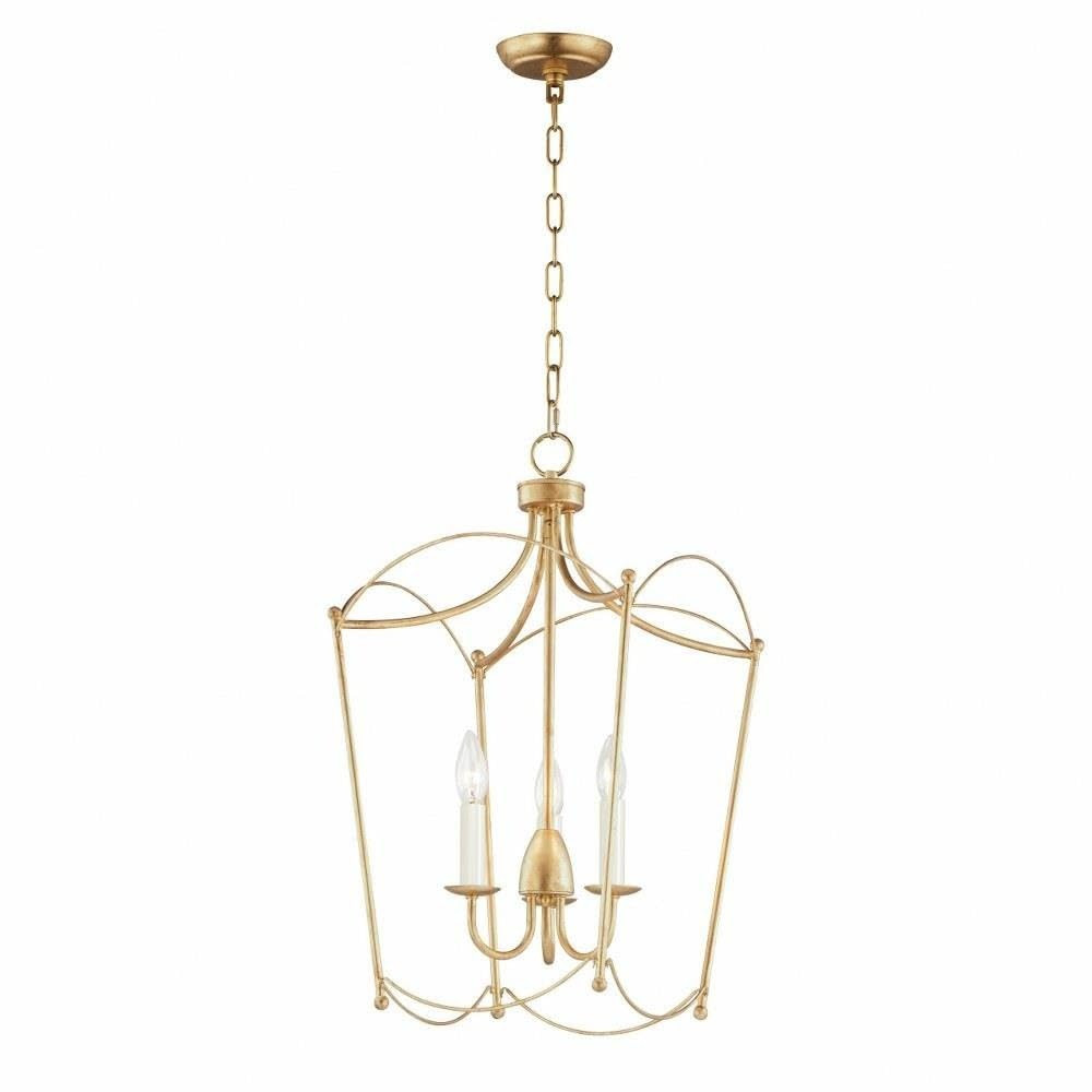 Maxim Plumette - 3 Light Pendant-Gold Leaf Finish -Traditional Installation | Amazon (US)