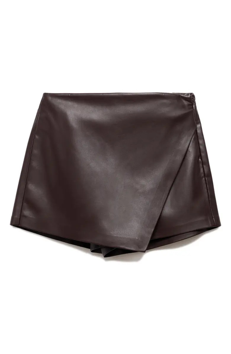 Wrap Faux Leather Skort | Nordstrom