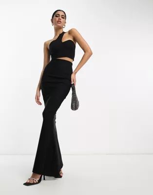 Vesper fishtail maxi skirt in black - part of a set | ASOS (Global)