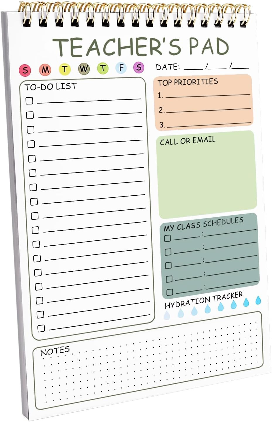 Newkita Teacher To Do List Notepad, 8.3x5.8 Inch Teacher Notepad, Spiral Checklist Notebook for C... | Amazon (US)