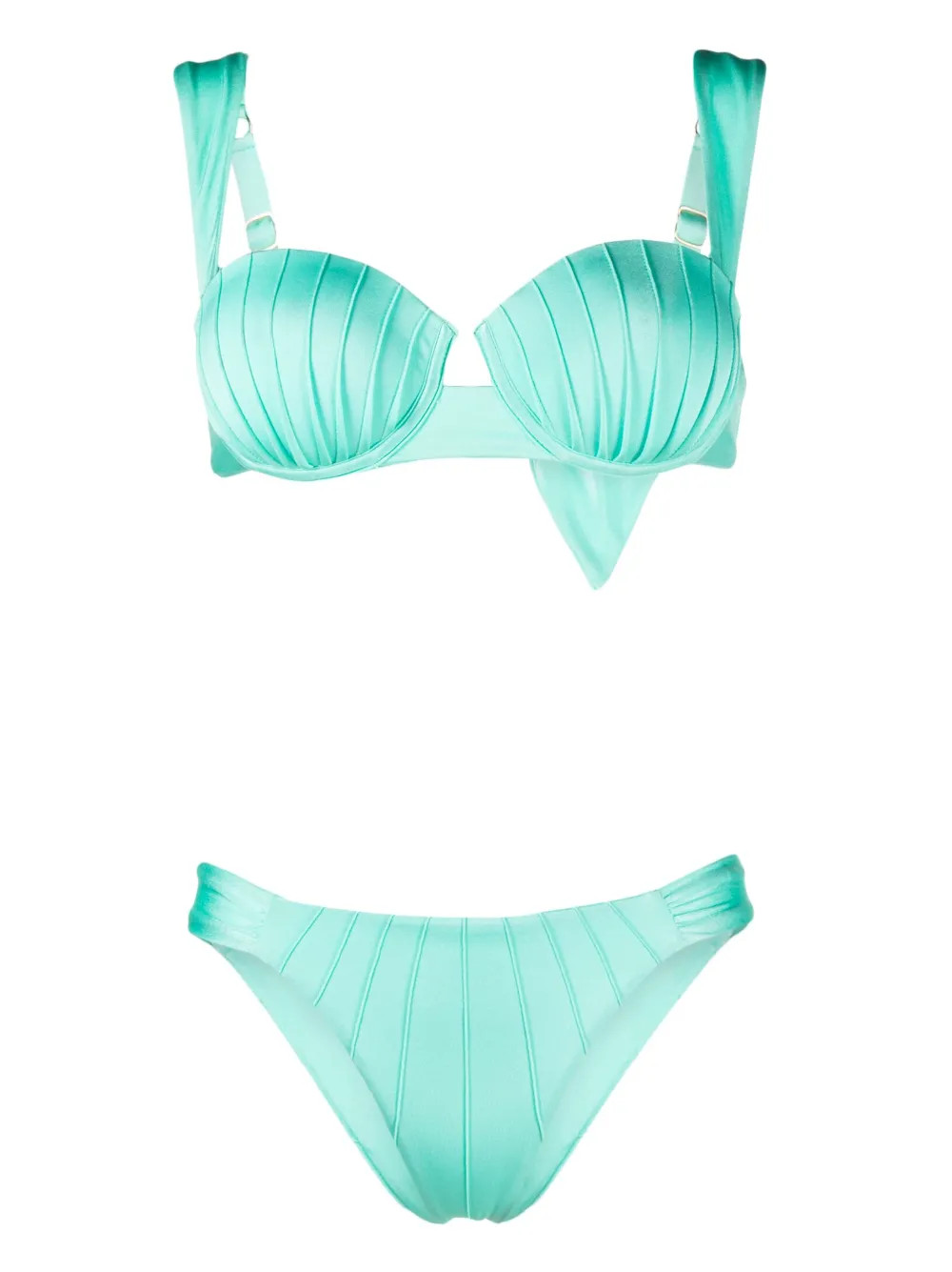 Noire Swimwear underwire-cup tie-fastening Bikini Set | Blue | FARFETCH | Farfetch Global