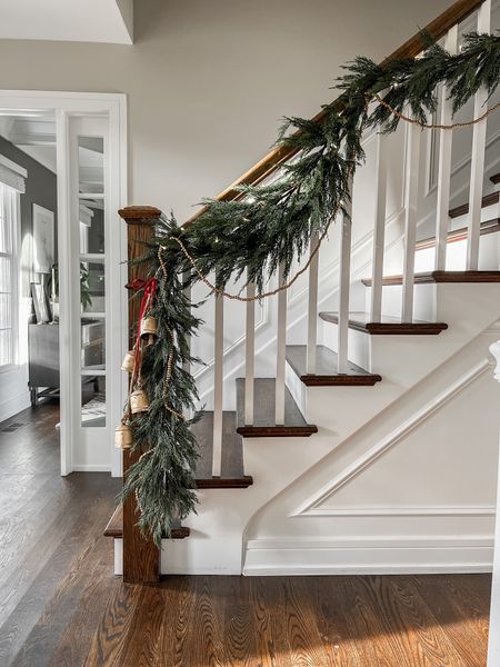 Staircase garland - this one is currently in stock! I used 2 to achieve this look  

#LTKSeasonal #LTKHoliday #LTKhome