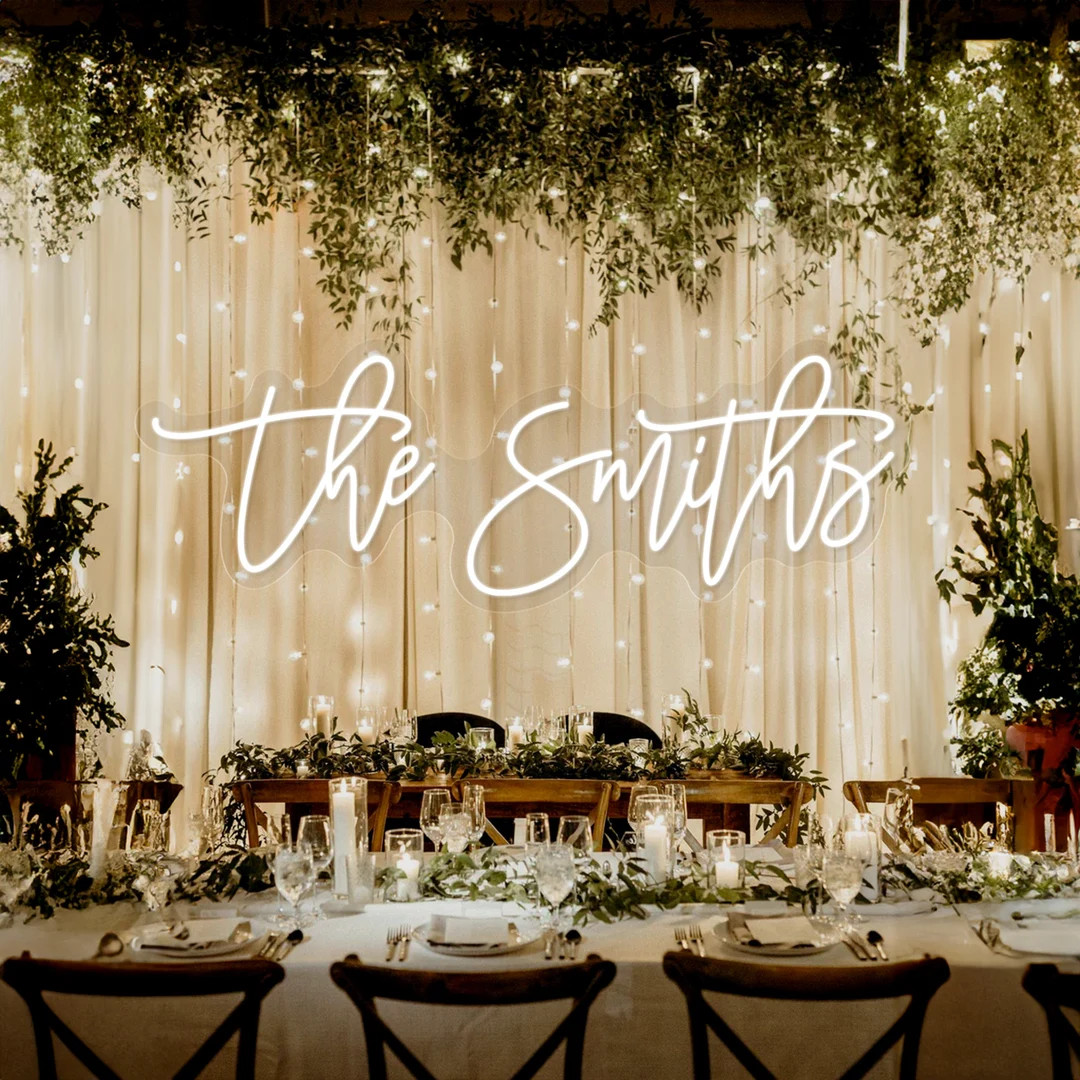 Last Name Neon Sign,wedding Neon Sign,neon Wedding Backdrop,light up Name Sign,family Name Sign,n... | Etsy (US)