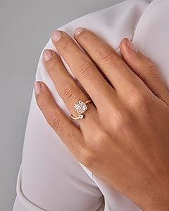 PAVOI 14K Yellow Plated Toi Et Moi 3CT Cushion Cut Cubic Zirconia Stone Wraparound Engagement Rin... | Amazon (US)