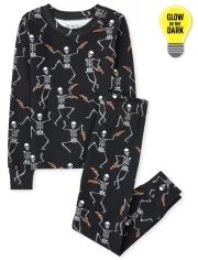 Unisex Kids Halloween Long Sleeve Glow In The Dark Dancing Skeleton Print Snug Fit Cotton Pajamas... | The Children's Place