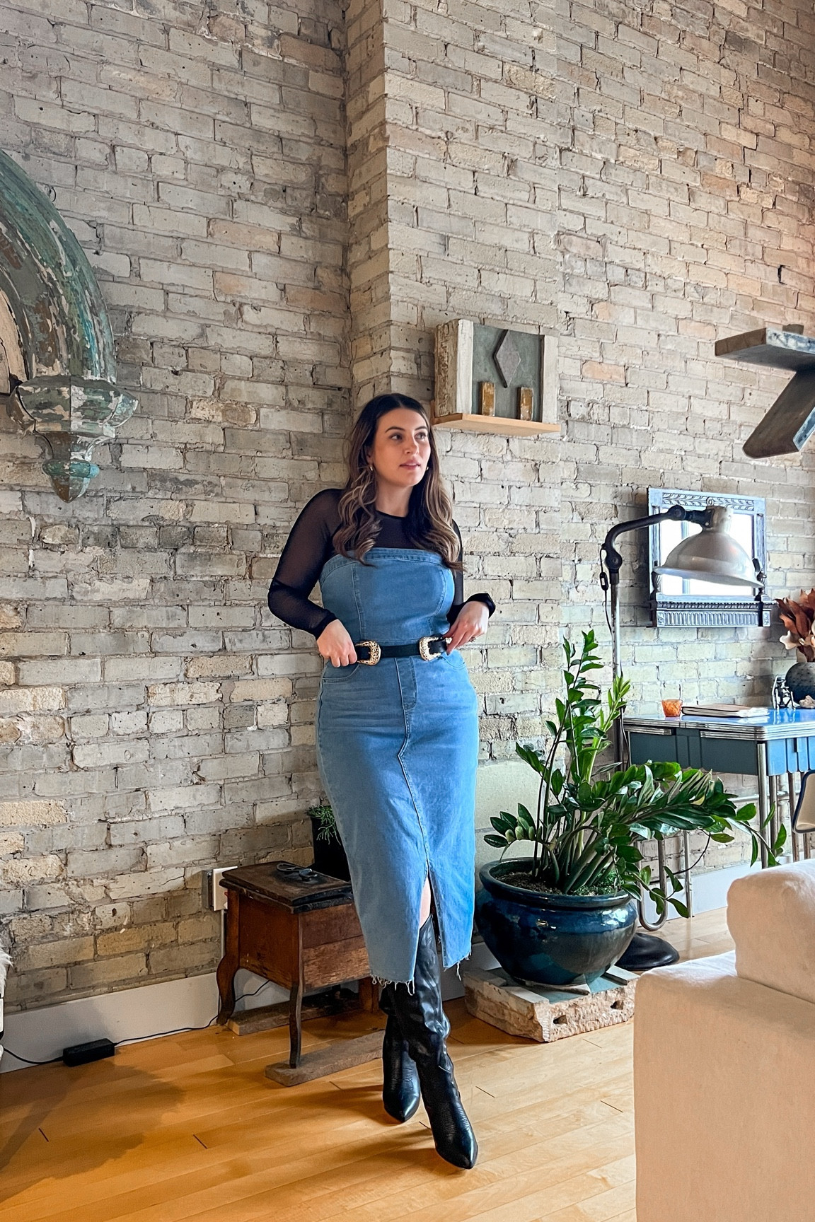 Clearance mesh long sleeve top outfit Sale