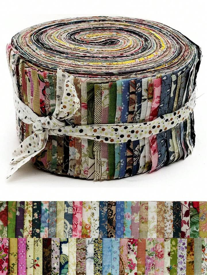 50 Strip Jelly Roll Fabric Strips For Sewing, For Quilting Crafting, Precut Fabric Bundles, Patchwork Precut Quilt Squares-2.5" X 19.6" | SHEIN