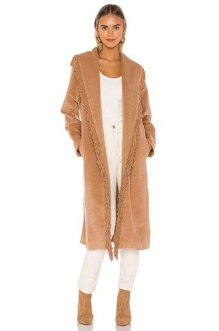 Line & Dot Linda Fringe Coat in Camel from Revolve.com | Revolve Clothing (Global)