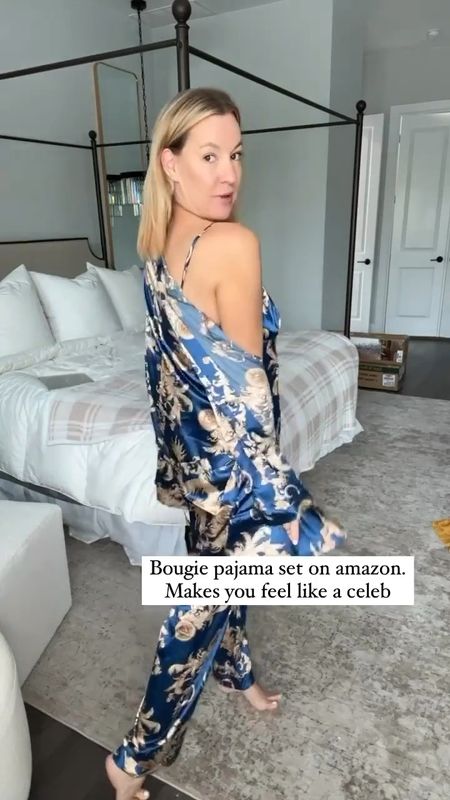 The best silk bougie pjs from Amazon! Comes in different colors, fits tts! #founditonamazon #ltkvideo 

Lee Anne Benjamin 🤍

#LTKunder50 #LTKFind #LTKstyletip