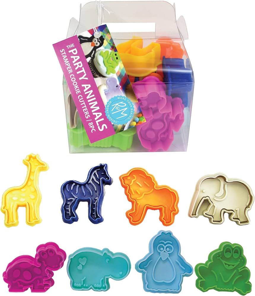 R&M International 0434 Party Animals Pastry, Cookie, and Fondant Stamper, Standard 2" (8-Piece Se... | Amazon (US)