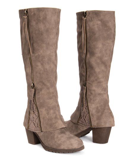 Taupe Lacy Boot - Women | Zulily