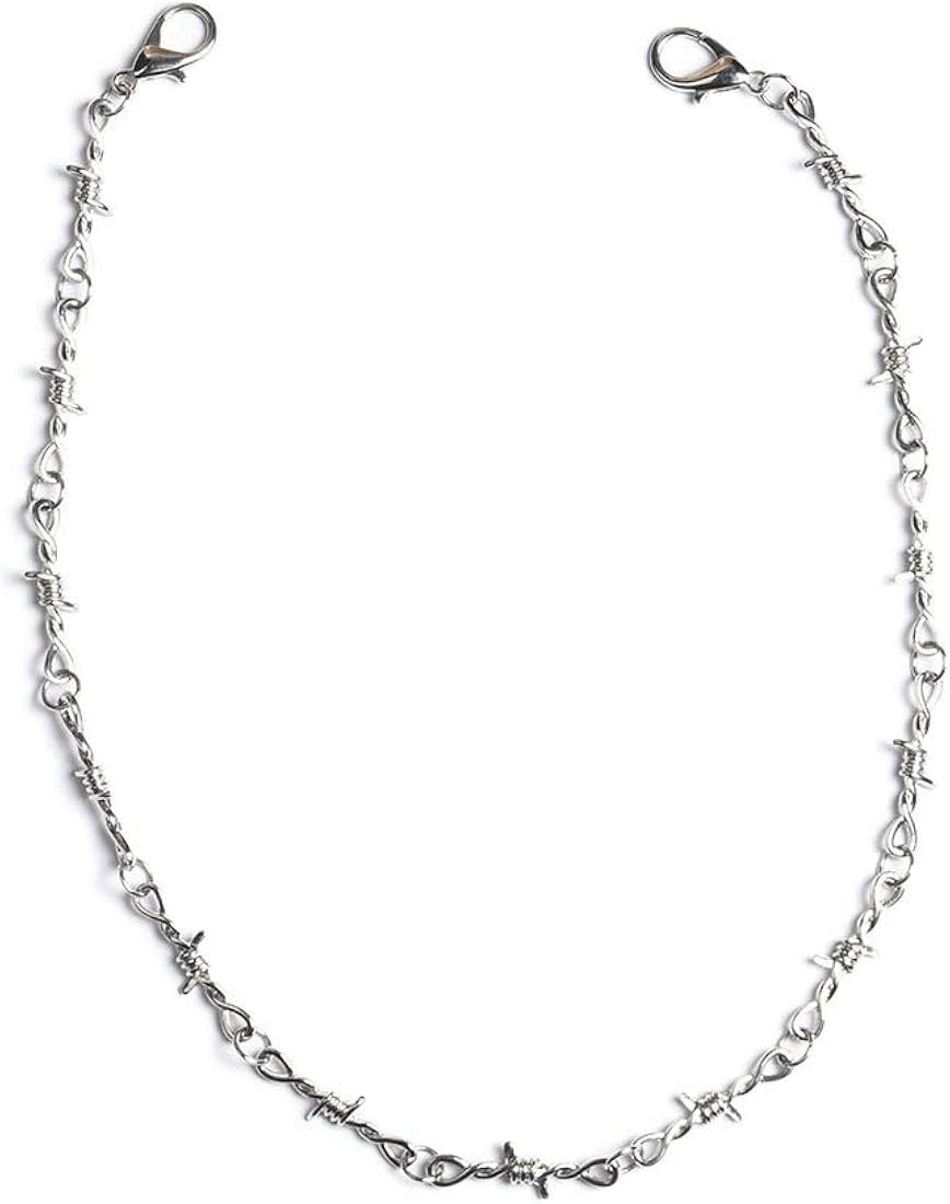 Punk Gothic Thorns Metal Barbed Wire Chain Necklace Bracelet Silver Jewelry for Men Women | Amazon (UK)