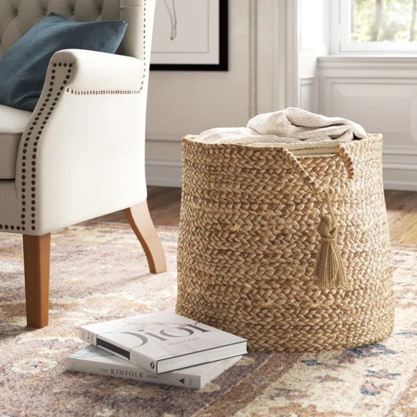 Aarya Hand-Braided Solid Color Relaxed Natural Jute Basket | Wayfair North America