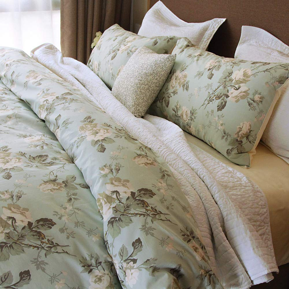 Brandream French Country Garden Toile Floral Printed Duvet Quilt Cover Cotton Bedding Set Asian S... | Amazon (US)