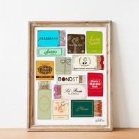 Nyc Match Box Matchbook Illustrated Wall Art Print, Dorm Art, Apartment Gallery Restaurant Living Room | Etsy (US)