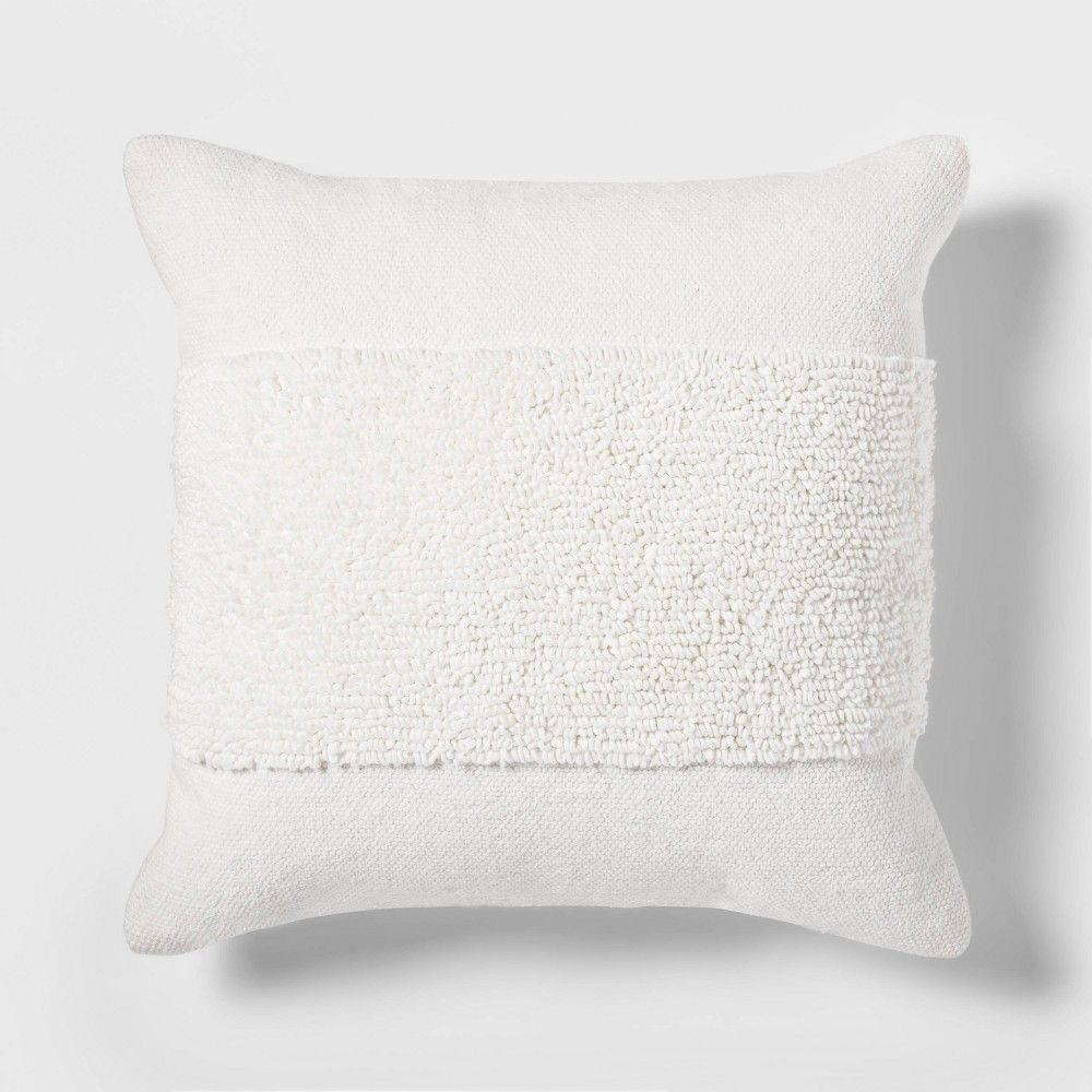 Tufted Modern Pattern Square Pillow White - Project 62 | Target