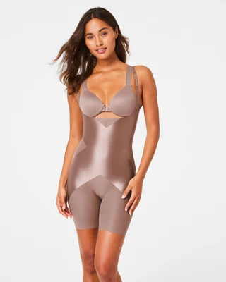 SPANXshape®  Satin-X™ Open-Bust Mid-Thigh Bodysuit | Spanx
