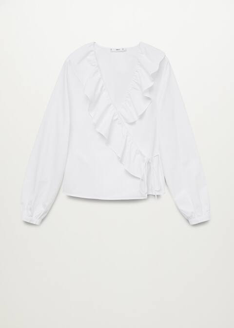 Ruffled cross blouse | MANGO (US)