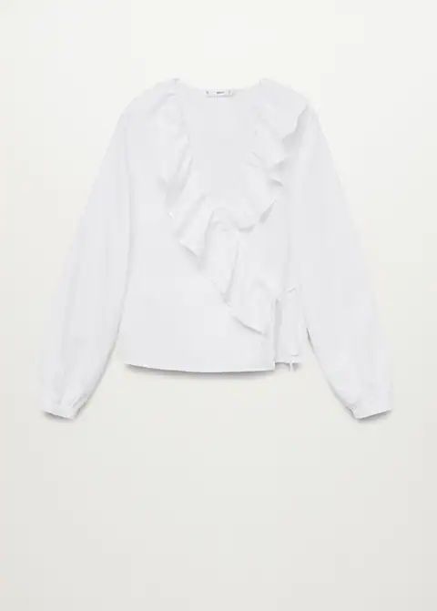 Ruffled cross blouse | MANGO (US)