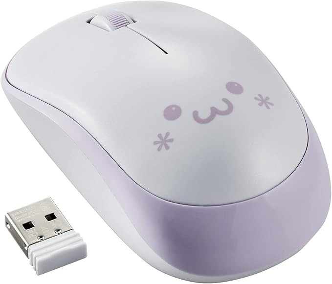 ELECOM Cute Face Mouse, 2.4GHz USB Wireless, Ambidextrous Design, Silent Click, Lightweight, Port... | Amazon (US)