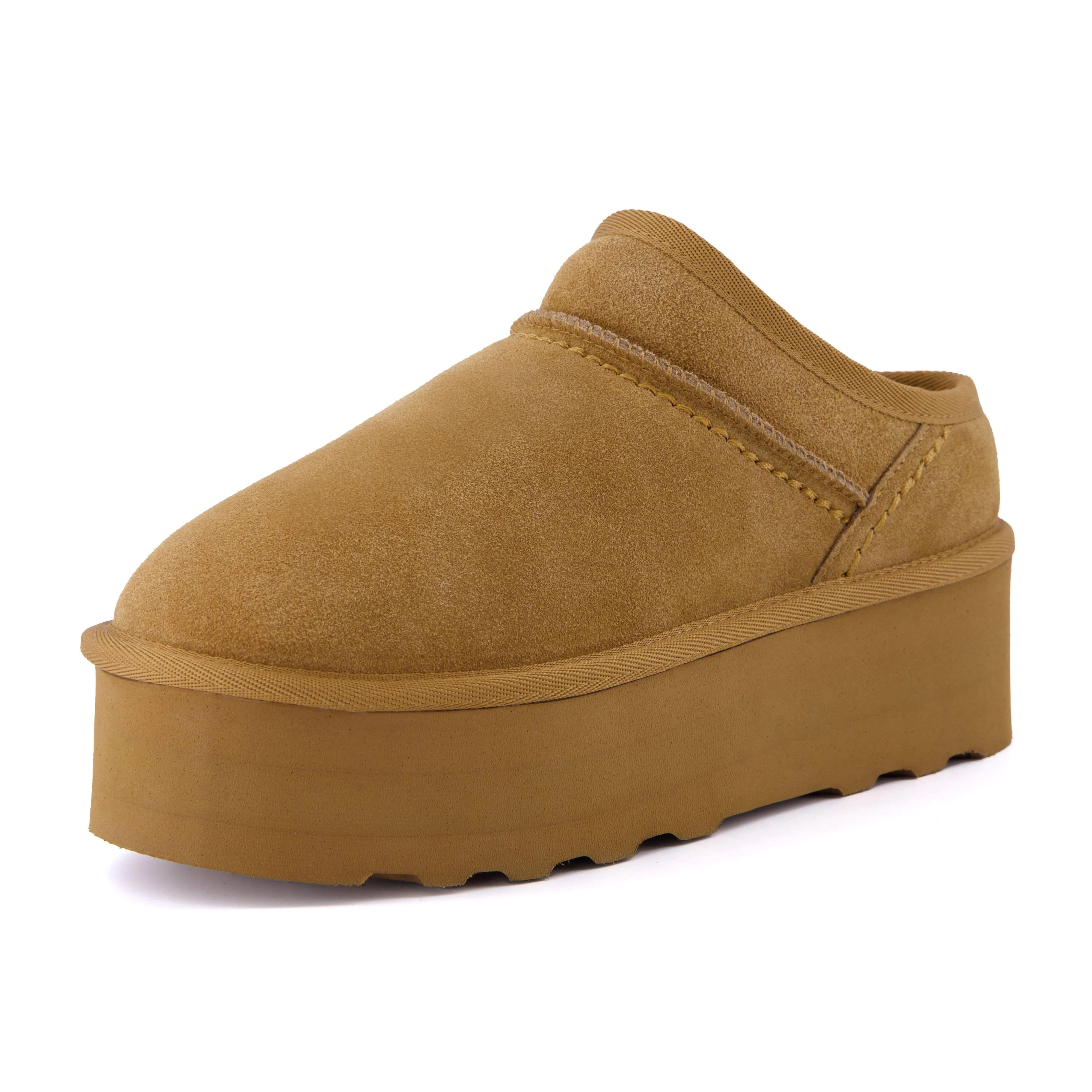 Cushionaire Women's Huggy Genuine Suede Cozy Platform Mule +Memory Foam | Walmart (US)