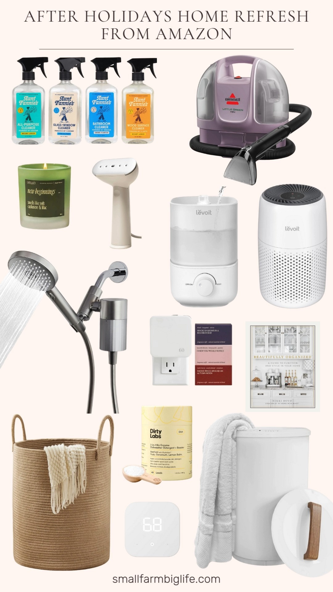 After holidays home refresh from Amazon ✨🏡 Resetting the house with cozy upgrades and practical cleaning finds. From fresh scents, a handheld steamer, Bissell Little Green, and organization pieces that make everyday life easier. Small changes that make your home feel clean, calm, and ready for the new season. 

 #LTKdayinmylife #LTKHome
