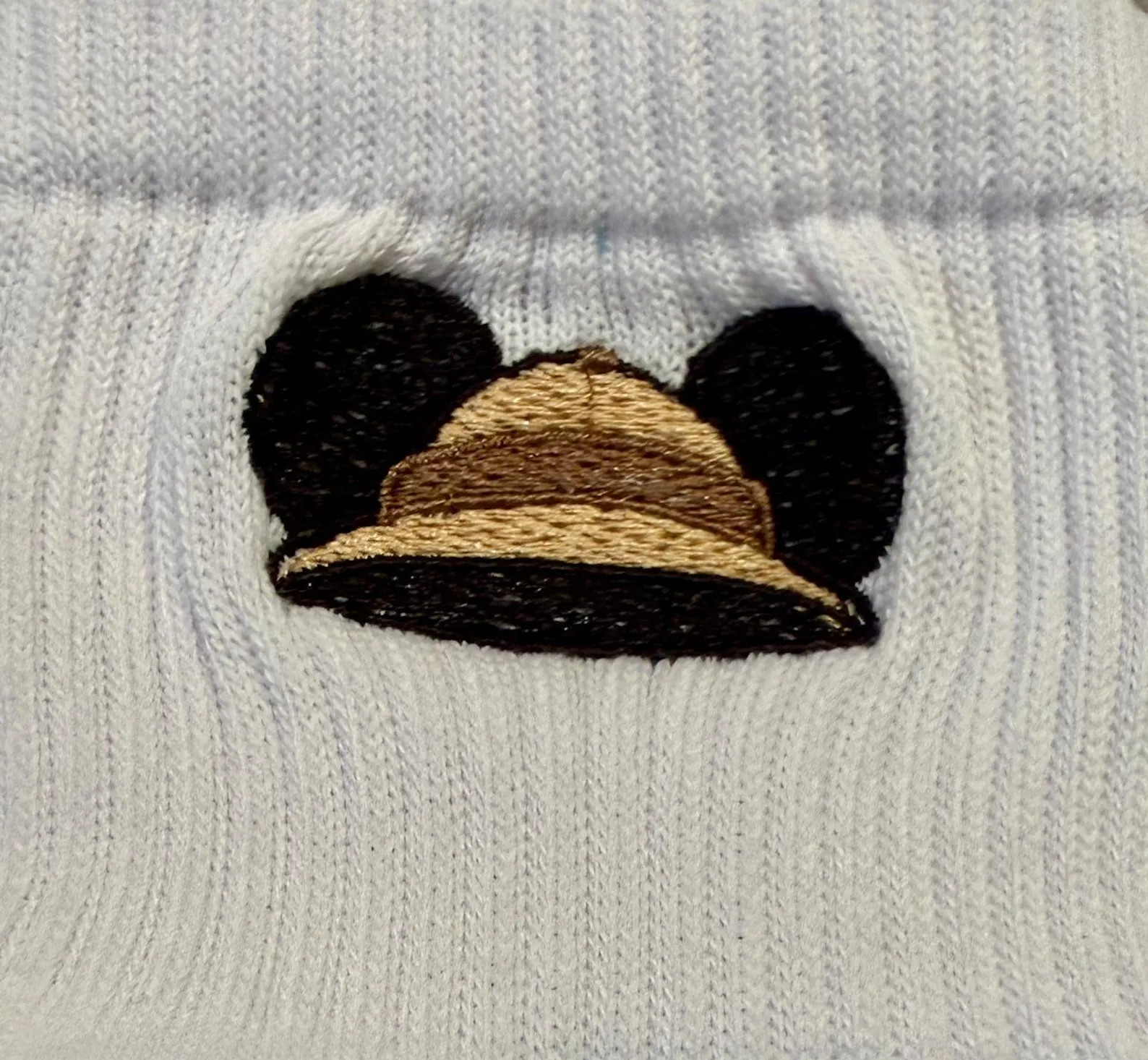Safari Mickey Hat Embroidered Ladies Socks.  Perfect for a trek through Animal Kingdom | Etsy (Global)