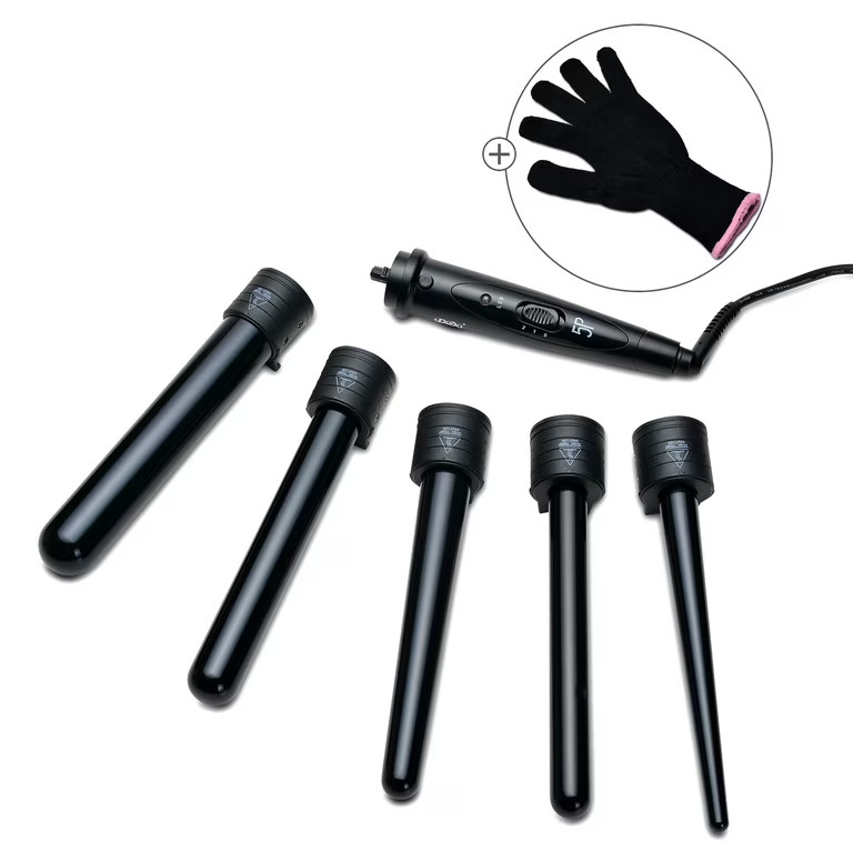 5 IN 1 Curling Iron Wand Set Hair Curler Interchangeable Barrels Twist Wave Roller | Walmart (US)