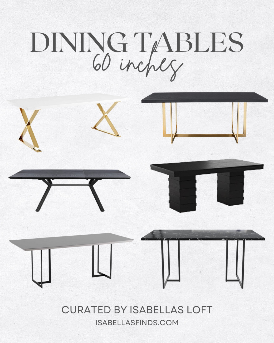 Dining Tables • 60 inches 

Media Console, Living Home Furniture, Bedroom Furniture, stand, cane bed, cane furniture, floor mirror, arched mirror, cabinet, home decor, modern decor, mid century modern, kitchen pendant lighting, unique lighting, Console Table, Restoration Hardware Inspired, ceiling lighting, black light, brass decor, black furniture, modern glam, entryway, living room, kitchen, bar stools, throw pillows, wall decor, accent chair, dining room, home decor, rug, coffee table

#LTKsalealert #LTKstyletip #LTKhome