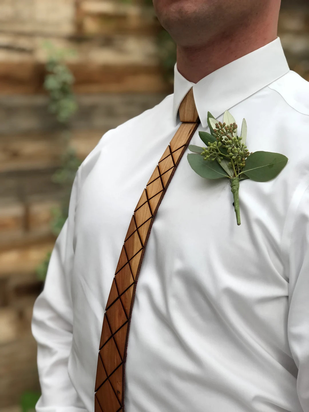 Ultra FLEXIBLE WOOD TIE Rustic Lux, Cherry, Light Weight, Real Wood, Rustic Reception, Events, Gi... | Etsy (US)