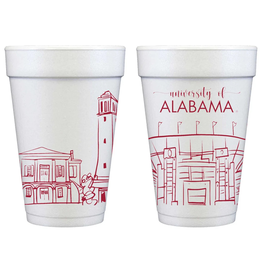 University of Alabama Campus Skyline Styrofoam Cup 10 Pack {tuscaloosa, Alabama} - Etsy | Etsy (US)