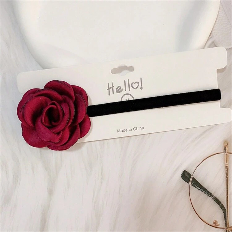 BMOR Elegant Velvet Choker Necklace Vintage Rose Flower Short Clavicle Chain Necklace Women Fashion Wedding Neck Collar Funky Jewelry Gift Valentines | SHEIN