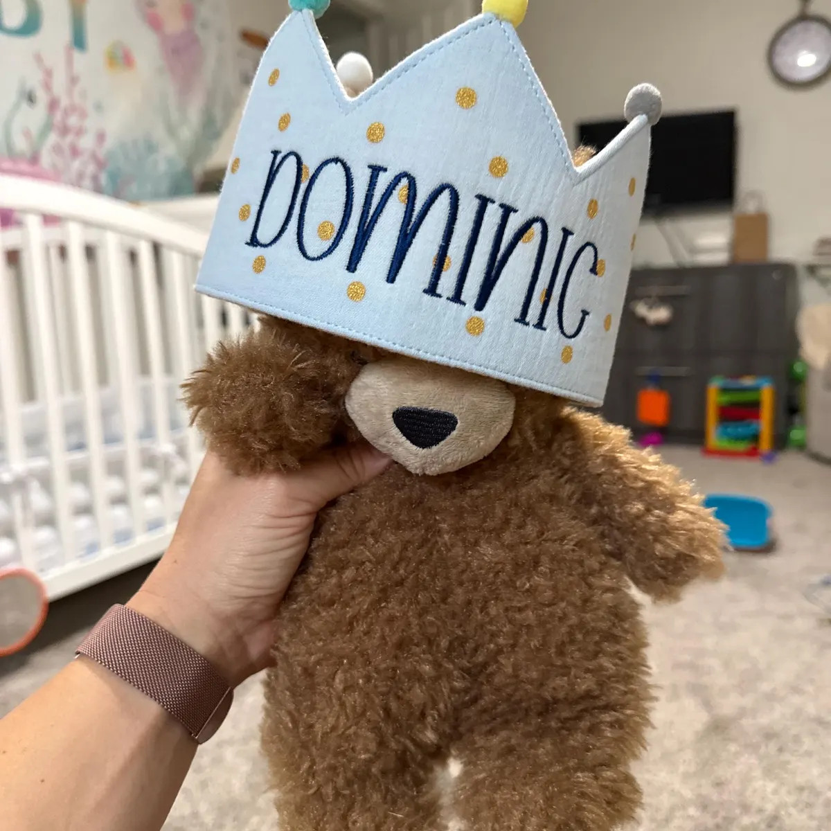 Colorful Embroidered Name Baby Birthday Crown, Children’s Birthday Hat, Fabric Crown,Custom Par... | Etsy (Global)