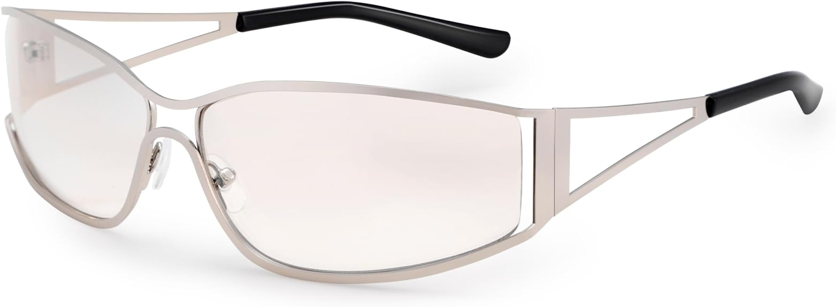 Dollger Y2k Sunglasses for Women Trendy Y2K Glasses Metal Wrap Around Retro 2000S Sunglasses | Amazon (US)