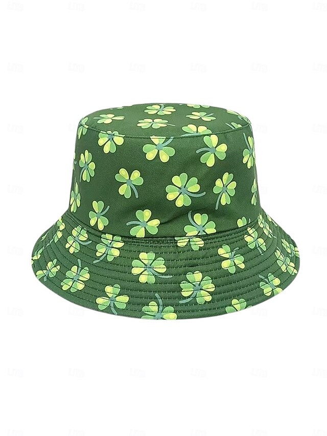 Women's Green Clover Print Bucket Hat – Fun and Stylish for St. Patrick's Day, Festivals, and C... | Lightinthebox