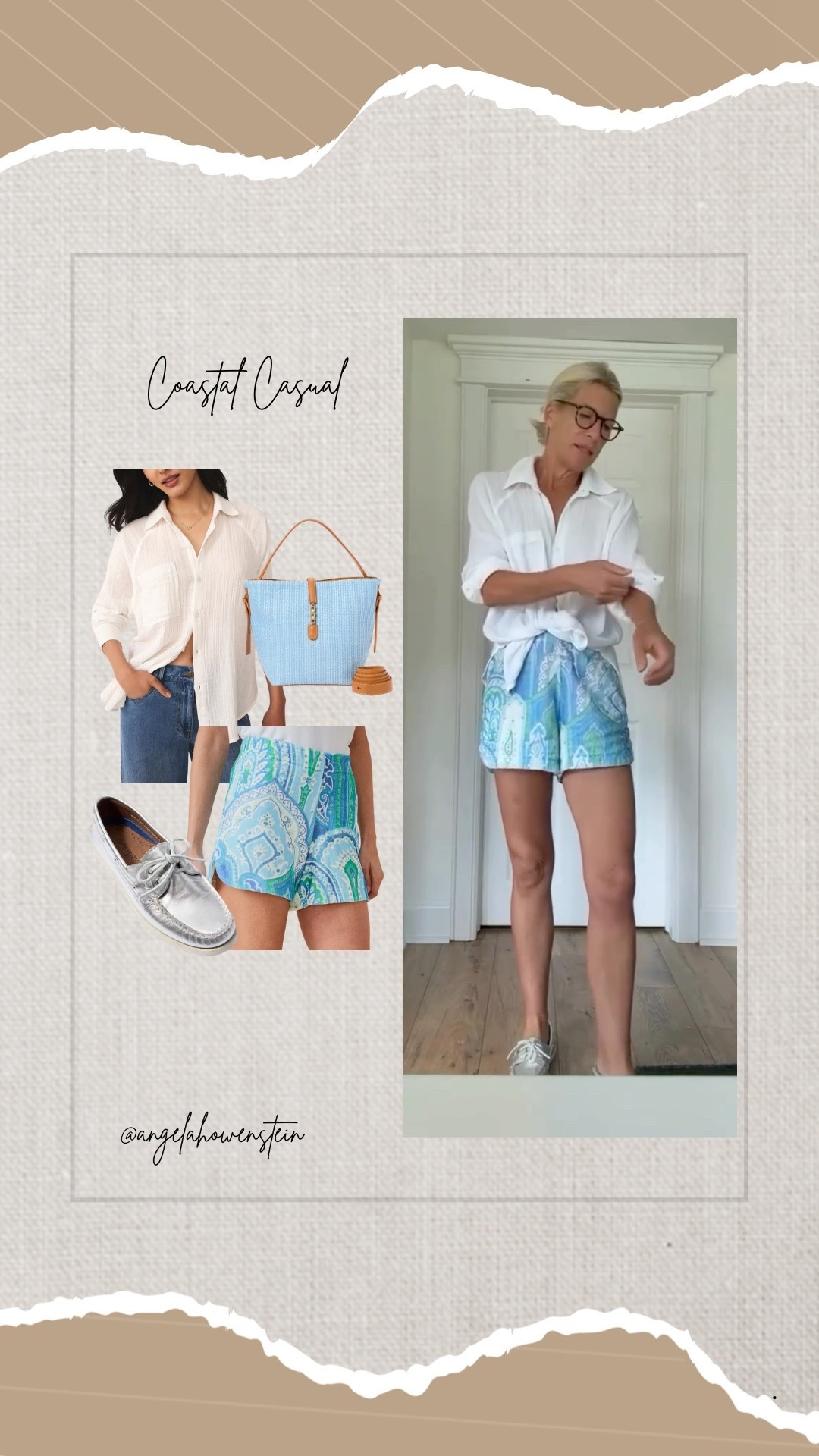 Coastal casual made easy. crisp button-down, bright shorts, and comfy boat shoes — the kind of outfit that goes from errands to dockside drinks without trying too hard.

coastal casual, summer outfit, classic style, button-down shirt, boat shoes, easy style



#LTKStyleTip #LTKOver40 #LTKShoeCrush