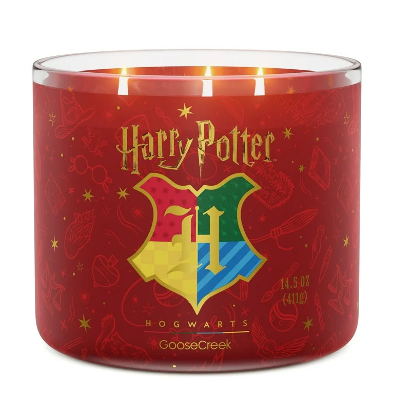 Goose Creek Harry Potter Hogwarts 3-wick Crackling Hearthwood, Whispering White Woods, Worn Leath... | Walmart (US)