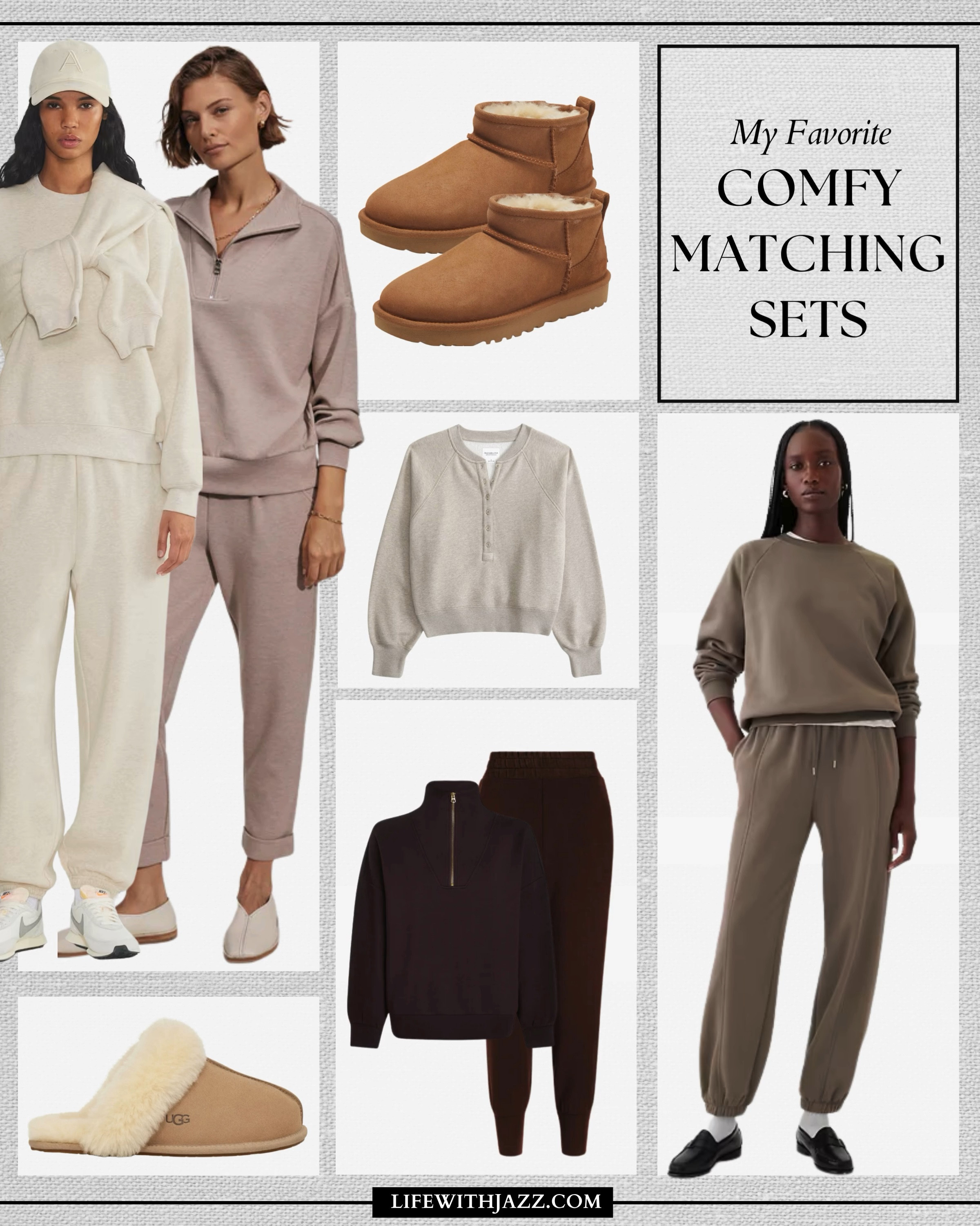 My favorite comfy matching sets + accessories 

• aritzia + varley sets — elevated + super soft (I highly recommend these) 
• Abercrombie sets - on sale this weekend! 

Loungewear / sweatpants / joggers / Uggs / slippers / aritzia / gap / varley / Abercrombie 

#LTKSaleAlert #LTKSeasonal