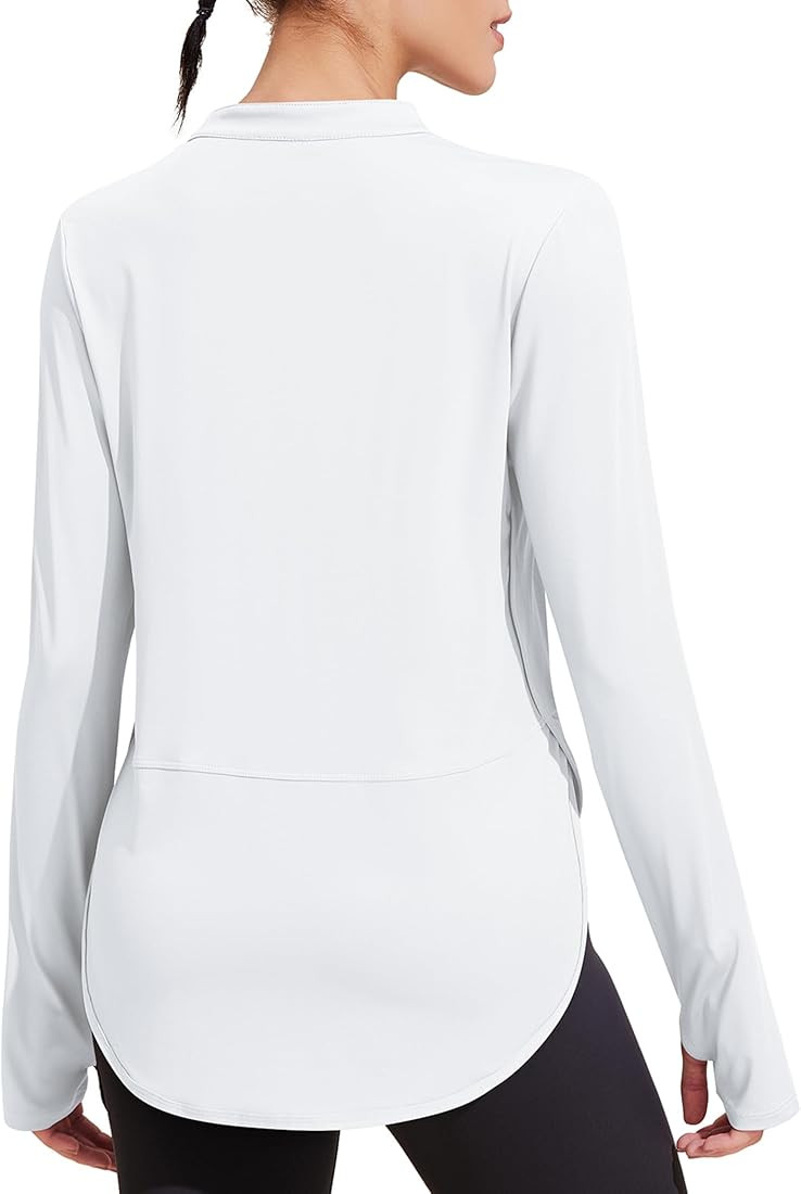 Pinspark Women's Long Sleeve Workout Tops V Neck Athletic Yoga Shirts with Thumb Holes Quick Dry ... | Amazon (US)