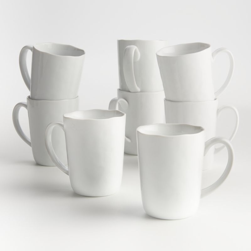 Mercer White Ceramic Mugs, Set of 8 + Reviews | Crate & Barrel | Crate & Barrel