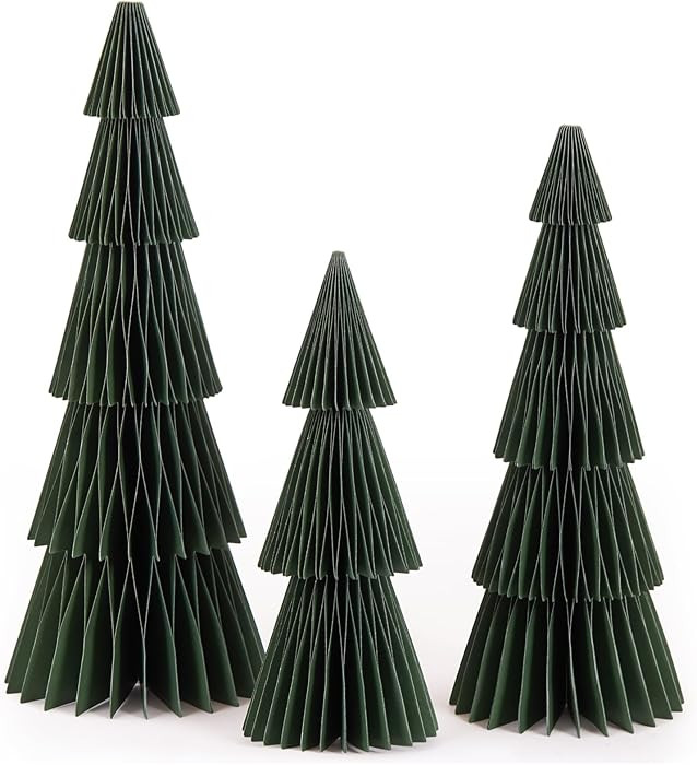 Paper Jazz 12inch Christmas Tree Honeycomb Decoration, 3pcs Large Paper Tree Decor for Christmas ... | Amazon (US)