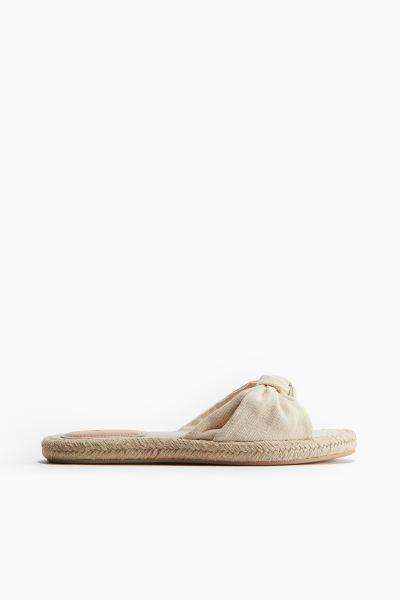 Knot-detail Espadrille Sandals - Light beige - Ladies | H&M US | H&M (US + CA)