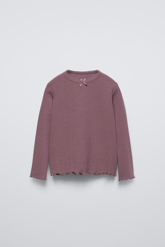 POINTELLE BOW TOP | Zara US