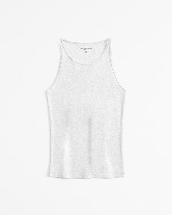 Essential Tuckable High-Neck 90s Rib Tank | Abercrombie & Fitch (US)