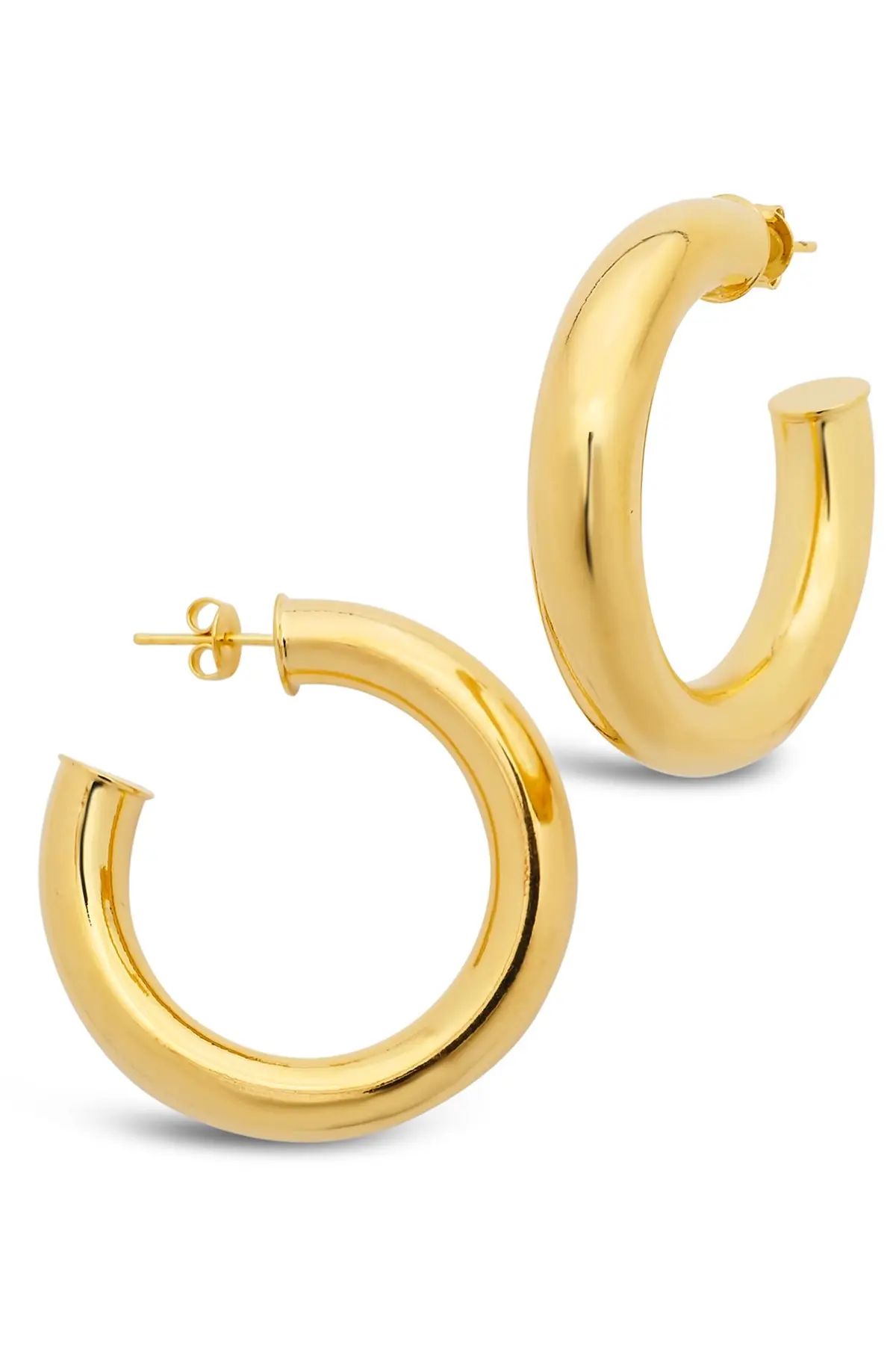 Sterling Forever 14K Gold Plated Thick Hollow Hoop Earrings at Nordstrom Rack | Nordstrom Rack