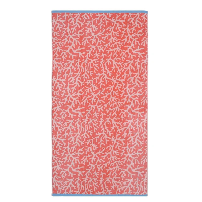 Mainstays Beach Collection Coral Warm Cotton-Blend Beach Towel | Walmart (US)