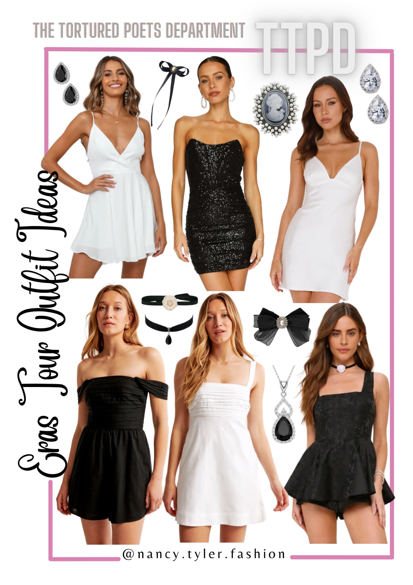 The Tortured Poets Department Eras Tour Taylor Swift Outfit Ideas. Eras Tour 2024 outfit ideas!  🪶🤍📚📖 #TaylorSwift #ErasTour #TTPDTaylorSwift  #TaylorSwiftTTPD #TheTorturedPoetsDepartment #TheTorturedPoetsDepartmentTaylorSwift Taylor Swift Eras Tour Ideas, Taylor Swift Movie, Taylor Swift outfits, Taylor Swift Eras Tour outfit ideas, Taylor Swift Eras Tour inspo, Taylor Swift inspo, Taylor Swift TTPD, Taylor Swift The Tortured Poets Department, Taylor Swift Eras Tour TTPD outfits, TTPD outfit, The Tortured Poets Department Taylor Swift outfits, white Taylor Swift outfits, black Taylor Swift outfits, white dresses, white party dresses, Tortured Poets, choker necklaces, corset tops, corset dresses,

#LTKStyleTip #LTKParties #LTKFindsUnder100