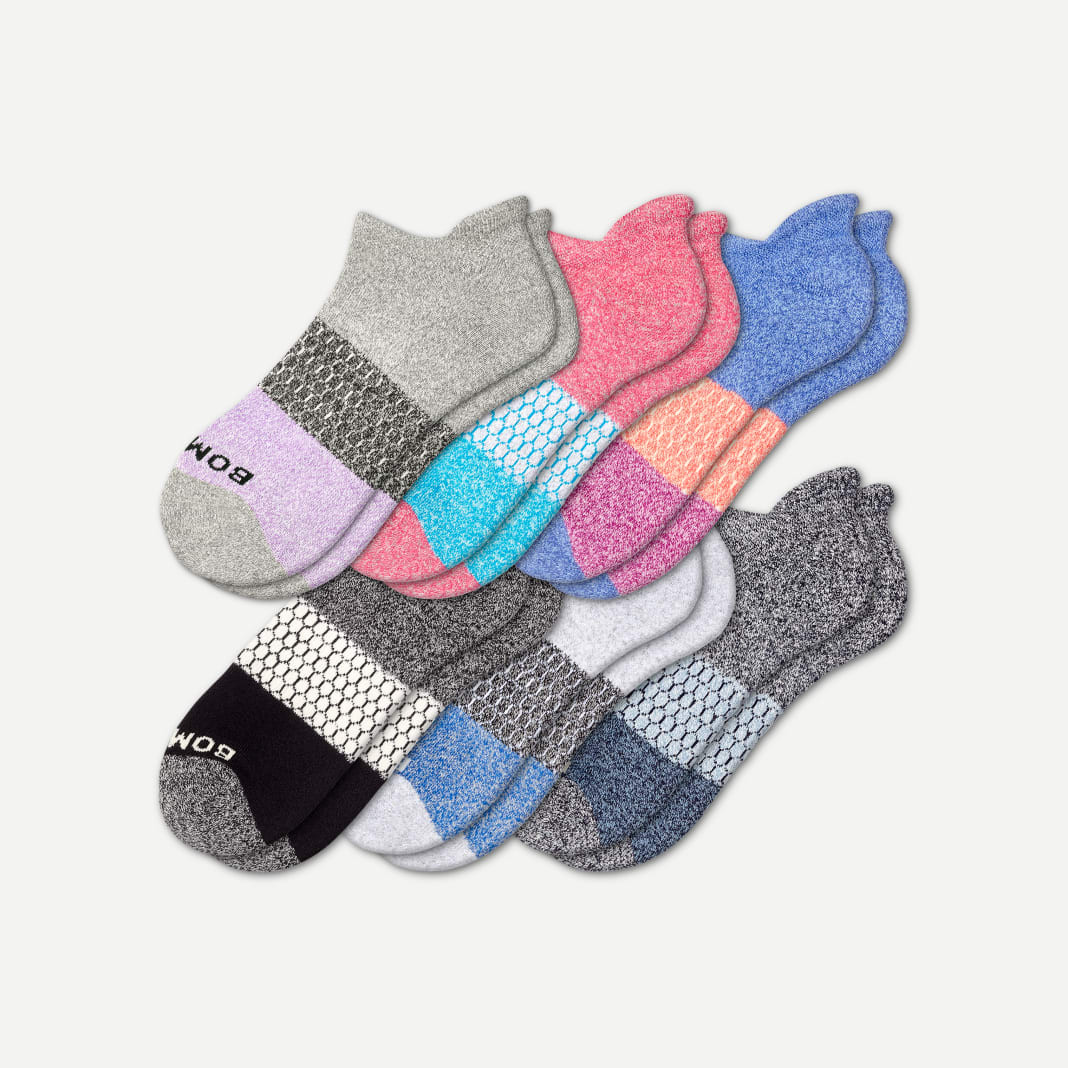 Women's Tri-Block Marl Ankle Sock 6-Pack | Bombas